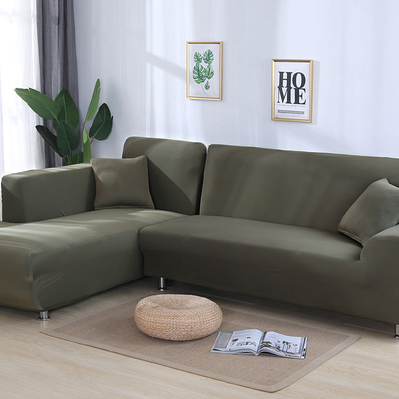 Tight Wrap Sofa Cover Elastic 2 Pieces Sofa Cover with L Style Piece Corner Sofa