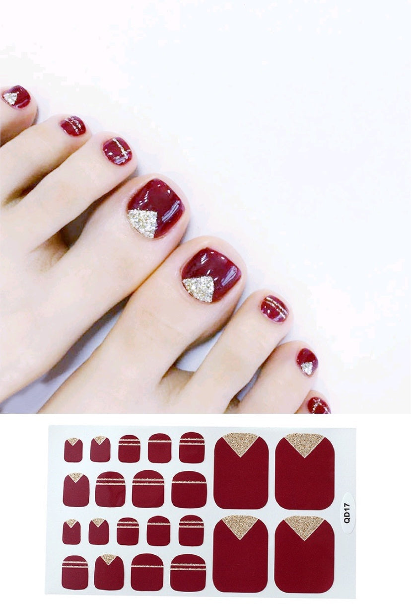 Nail Foot Sticker Cute Waterproof Foot Nail Sticker