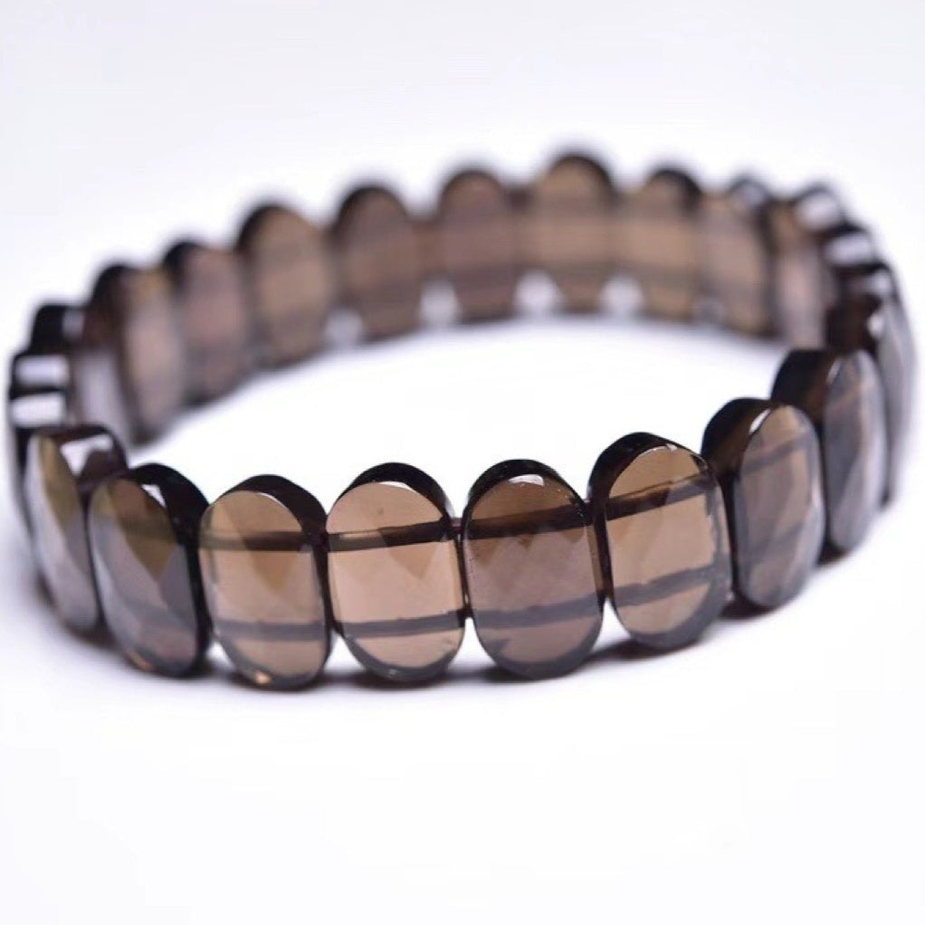 Natural Tea Crystal Manual Faceted Bracelet