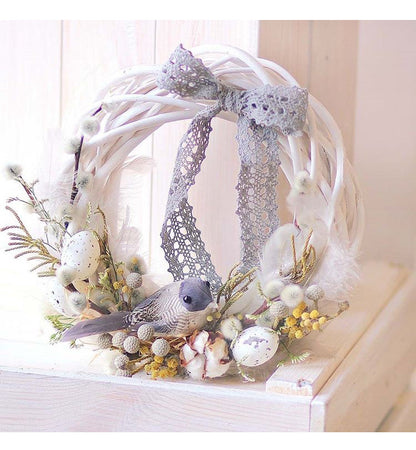 Christmas Vine Wreath Wicker Rattan Crafts Flower Arrangement Garland