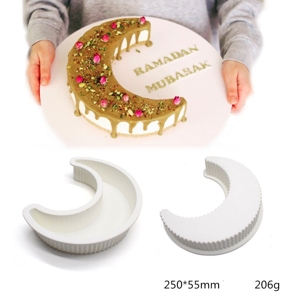 Moon Shape Silicone MMoon Shaped Fondant Cake Mousse Mould DIY Baking Mould