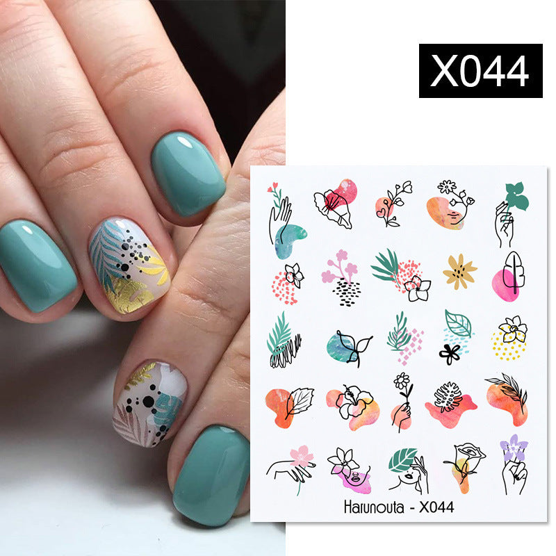 Flower Nail Sticker Transfer DIY Small Watermark Decal