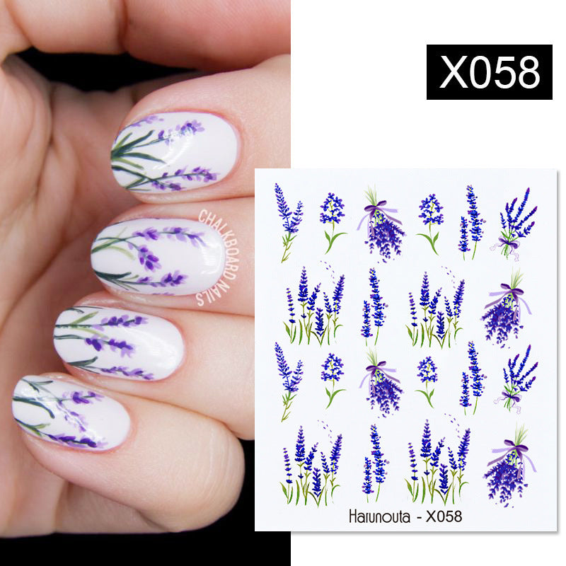 Flower Nail Sticker Transfer DIY Small Watermark Decal