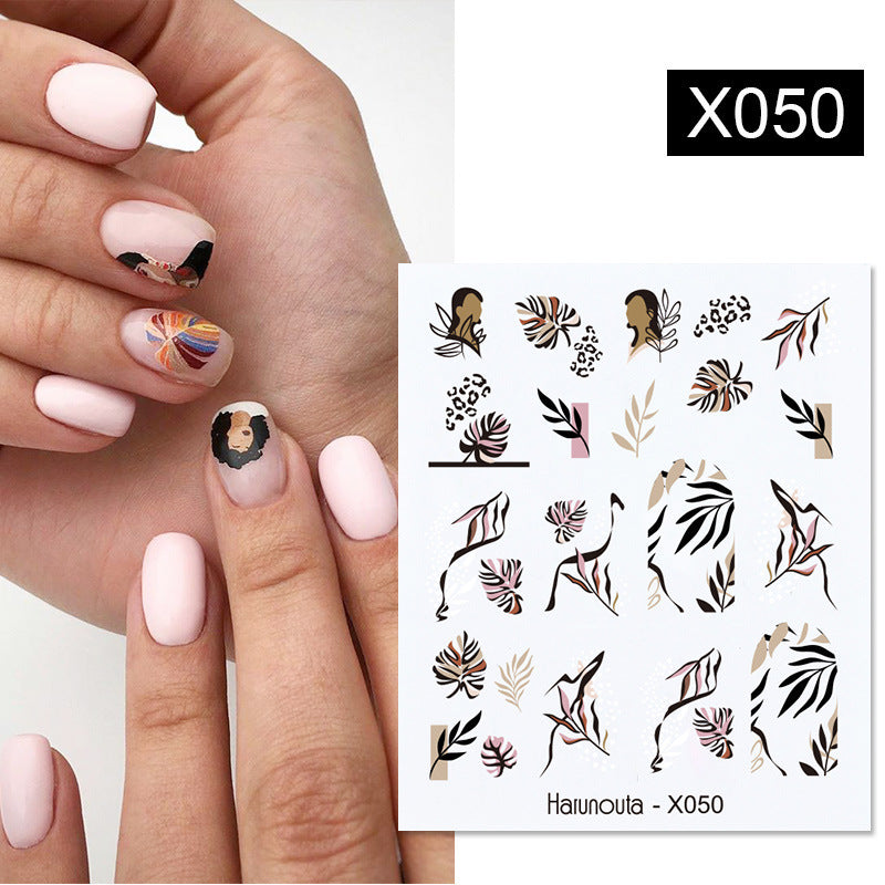 Flower Nail Sticker Transfer DIY Small Watermark Decal