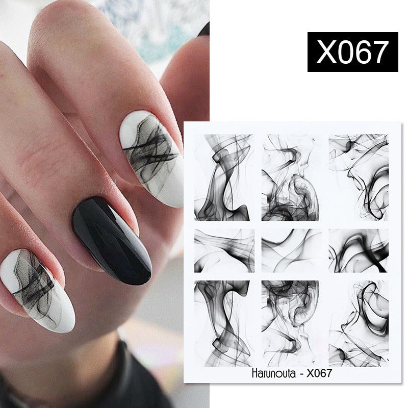 Flower Nail Sticker Transfer DIY Small Watermark Decal