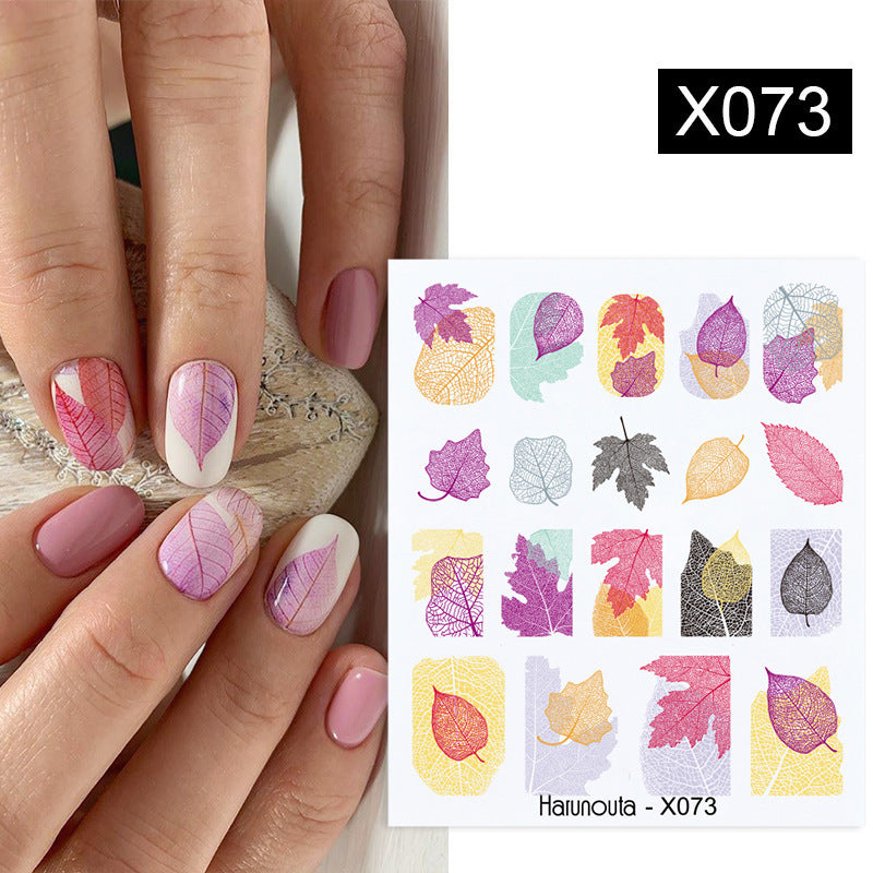 Flower Nail Sticker Transfer DIY Small Watermark Decal