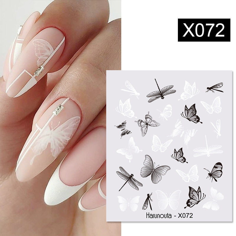 Flower Nail Sticker Transfer DIY Small Watermark Decal