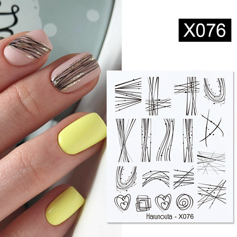 Flower Nail Sticker Transfer DIY Small Watermark Decal