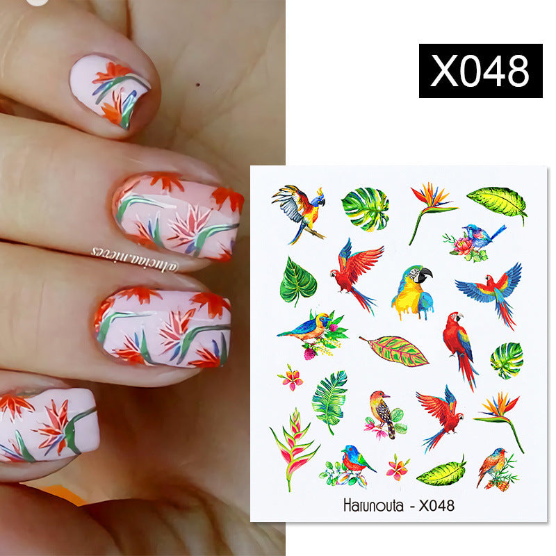 Flower Nail Sticker Transfer DIY Small Watermark Decal