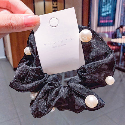 Mesh Pearl Large Intestine Hair Tie