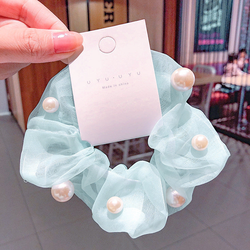 Mesh Pearl Large Intestine Hair Tie