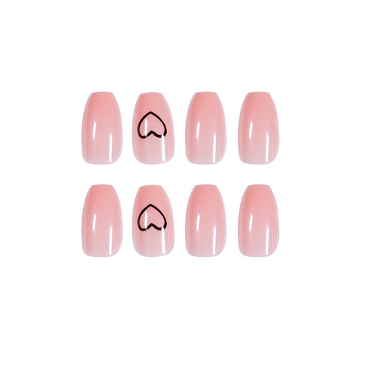 Ballet corto desnudo Love Wearing Nail Terminado Nail Patch Nail Patch Waterproof Desmontable