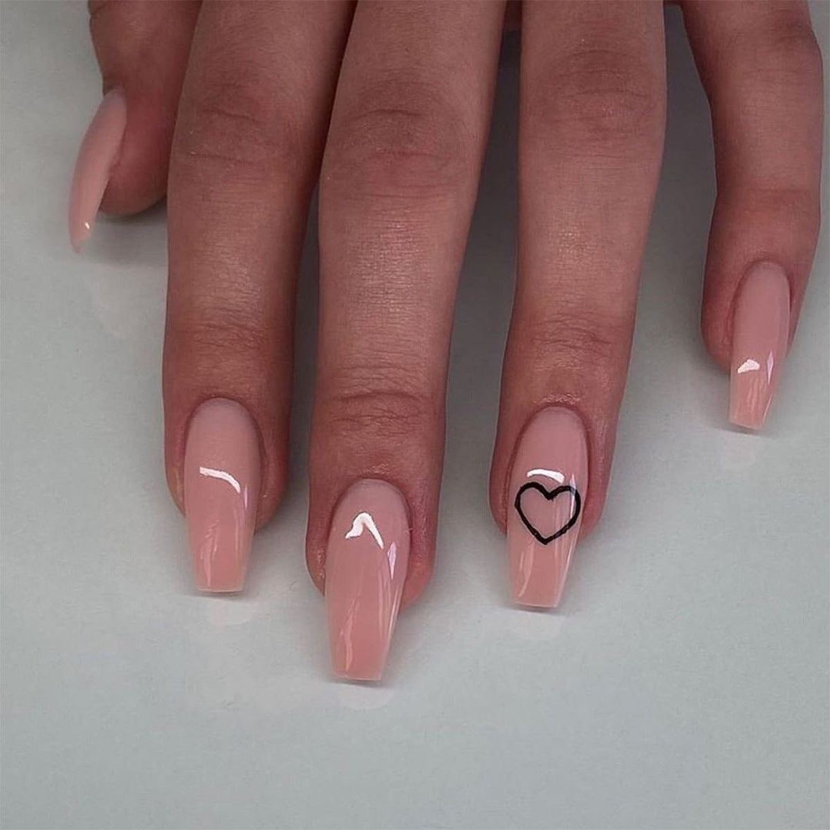 Nude Short Ballet Love Wearing Nail Finished Nail Nail Patch Nail Patch Waterproof Detachable