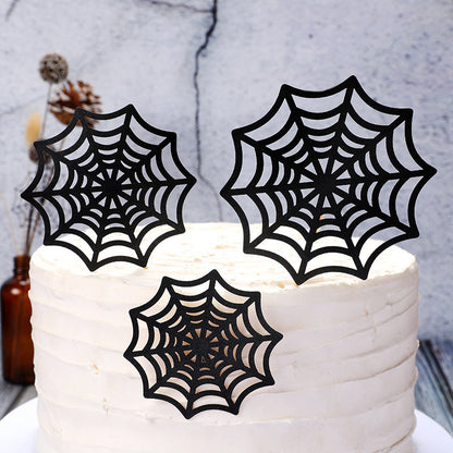 Decoración de tartas Araña Telaraña Araña Plugin Tarjeta de inserción para tarta de cumpleaños infantil