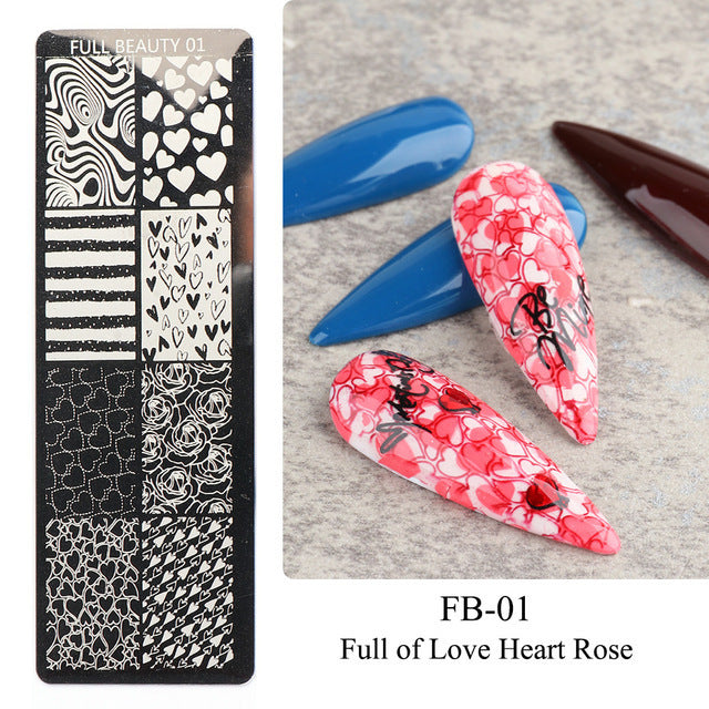 Nail Tool Steel Plate Transfer Template Lover Love Natural Flowers Ocean Pattern