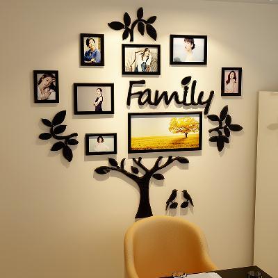 Adhesivo de pared 3D con marco de fotos y árbol