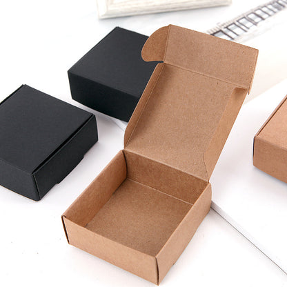 Kraft Paper Box Black Card Small Jewelry Paper Box