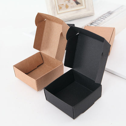 Kraft Paper Box Black Card Small Jewelry Paper Box