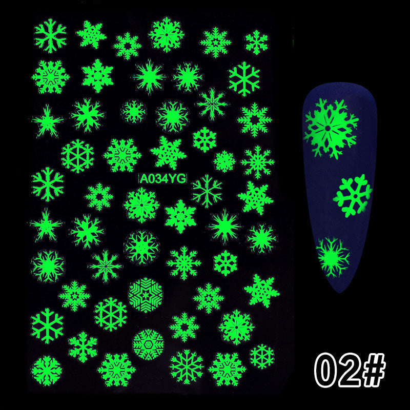 Halloween Party Luminous Adhesive Nail Stickers