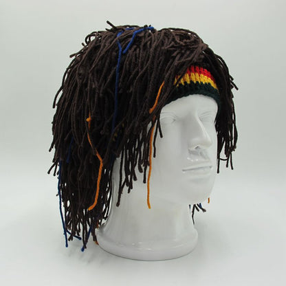 1 pieza de gorro rasta jamaiquino de reggae, peluca con rastas, boina caribeña, vestido, boina, accesorios, estilo de moda, nuevo