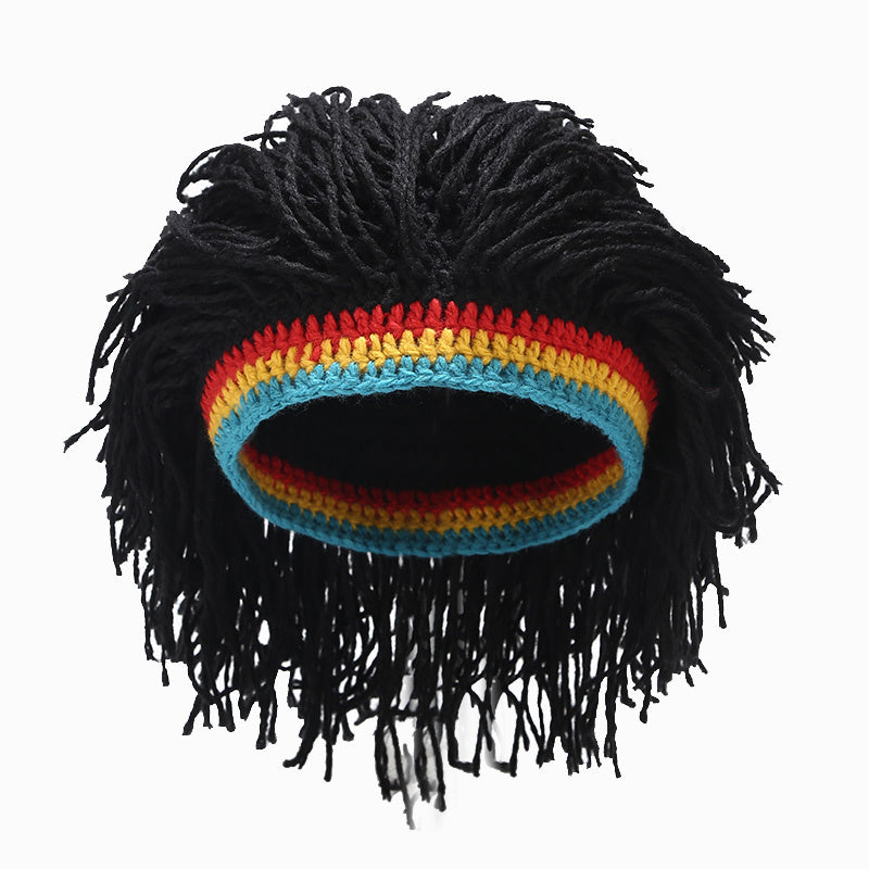 1 pieza de gorro rasta jamaiquino de reggae, peluca con rastas, boina caribeña, vestido, boina, accesorios, estilo de moda, nuevo