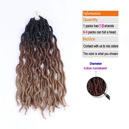 Extensiones de cabello trenzado sintético con cabello de ganchillo rizado ombré