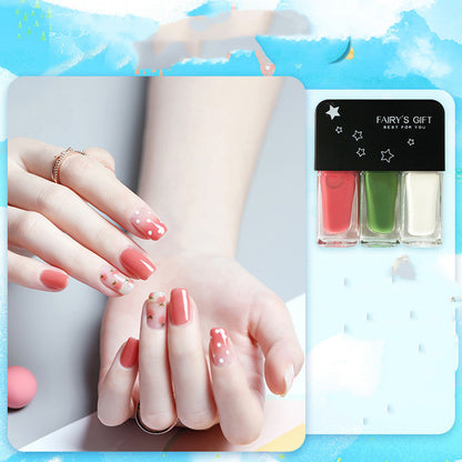 Sequined Three-Color Nail Polish Set