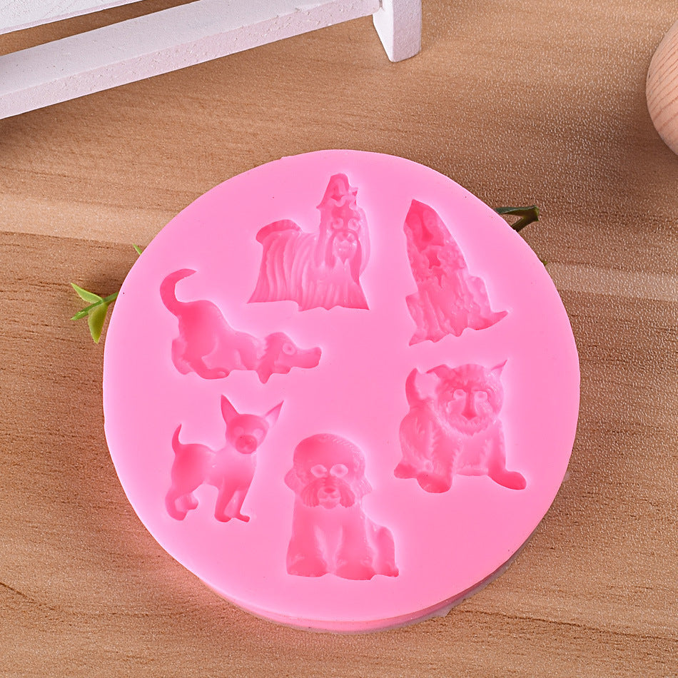 Molde de silicona para perro, león, tigre, oso, molde para fondant, herramienta para hornear galletas, repostería, azúcar, decoración, arcilla, manualidades, gelatina