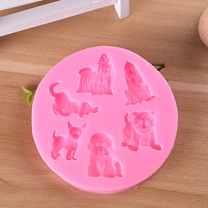 Molde de silicona para perro, león, tigre, oso, molde para fondant, herramienta para hornear galletas, repostería, azúcar, decoración, arcilla, manualidades, gelatina