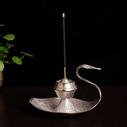 Handmade Silver Swan Copper Incense Holder Line Aroma Diffuser