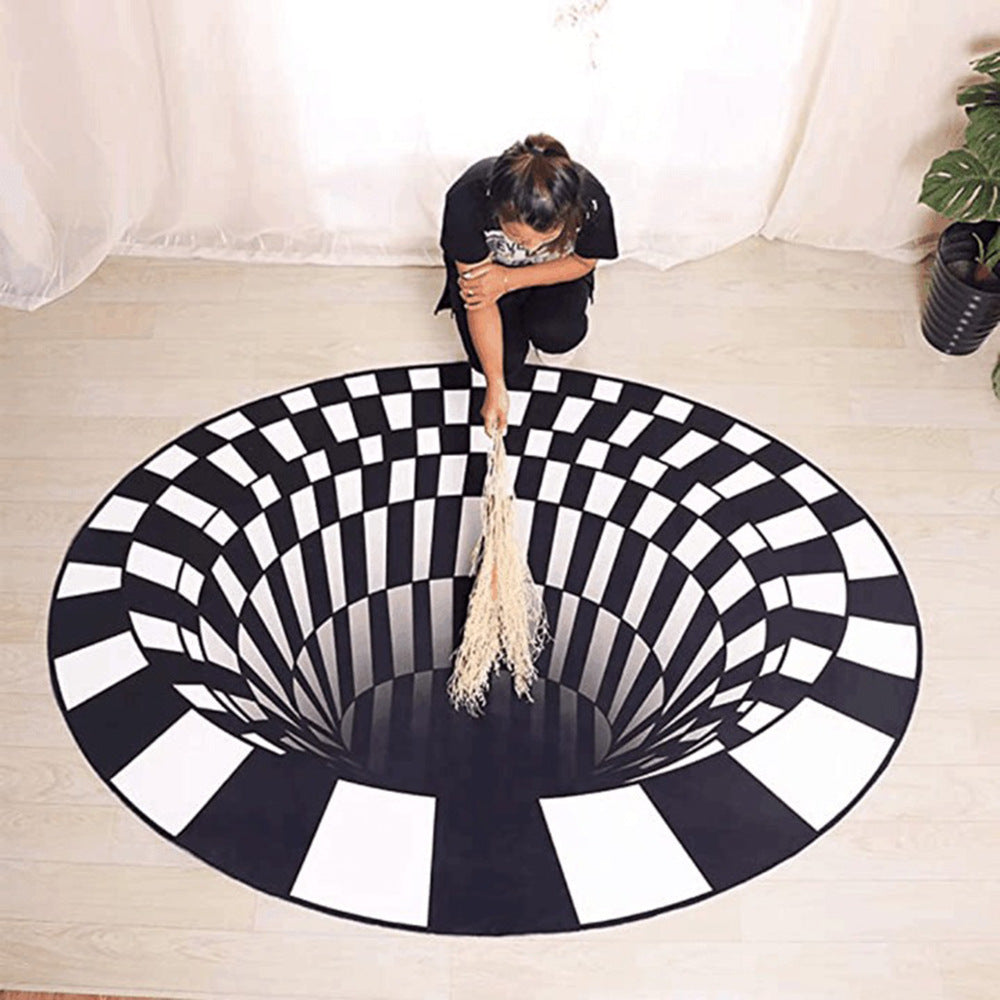 Alfombra 3D Vortex Illusion Alfombra óptica Alfombra para piso Ma