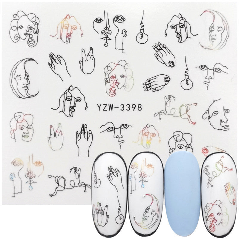 Pegatinas japonesas tridimensionales con relieve 5D para uñas