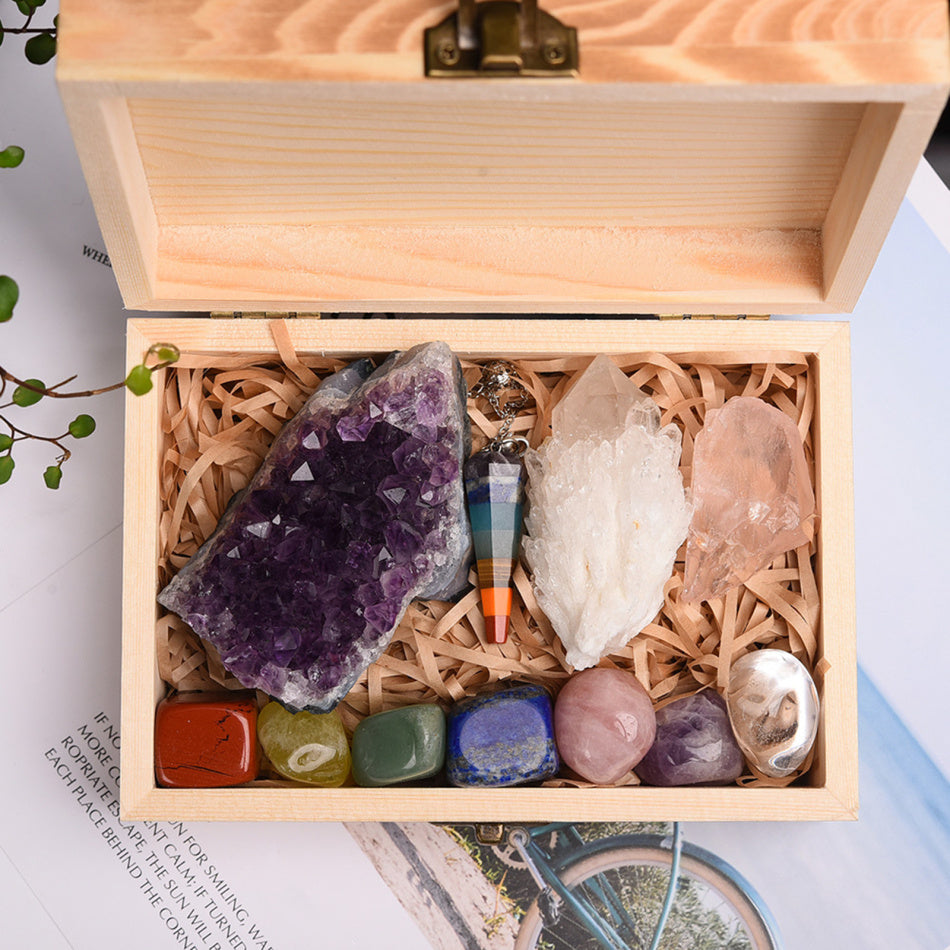 Amethyst Block Natural Crystal Hexagonal Prism Power Stone Exquisite Gift Box Packaging