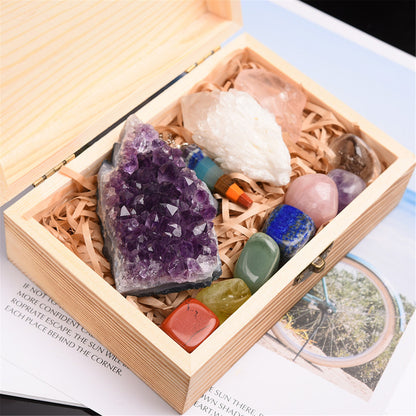 Amethyst Block Natural Crystal Hexagonal Prism Power Stone Exquisite Gift Box Packaging