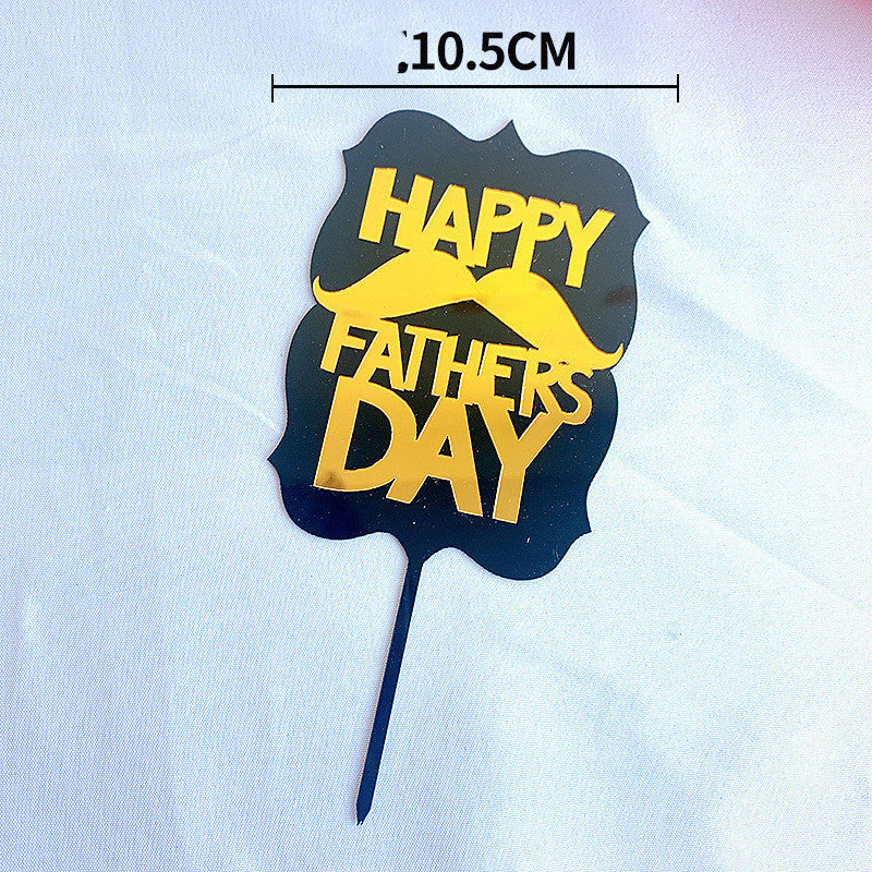 Father's Day Cake Decoration Dad Birthday Decoration Accessories Dad Double Acrylic Insert Letter Baking Decoration