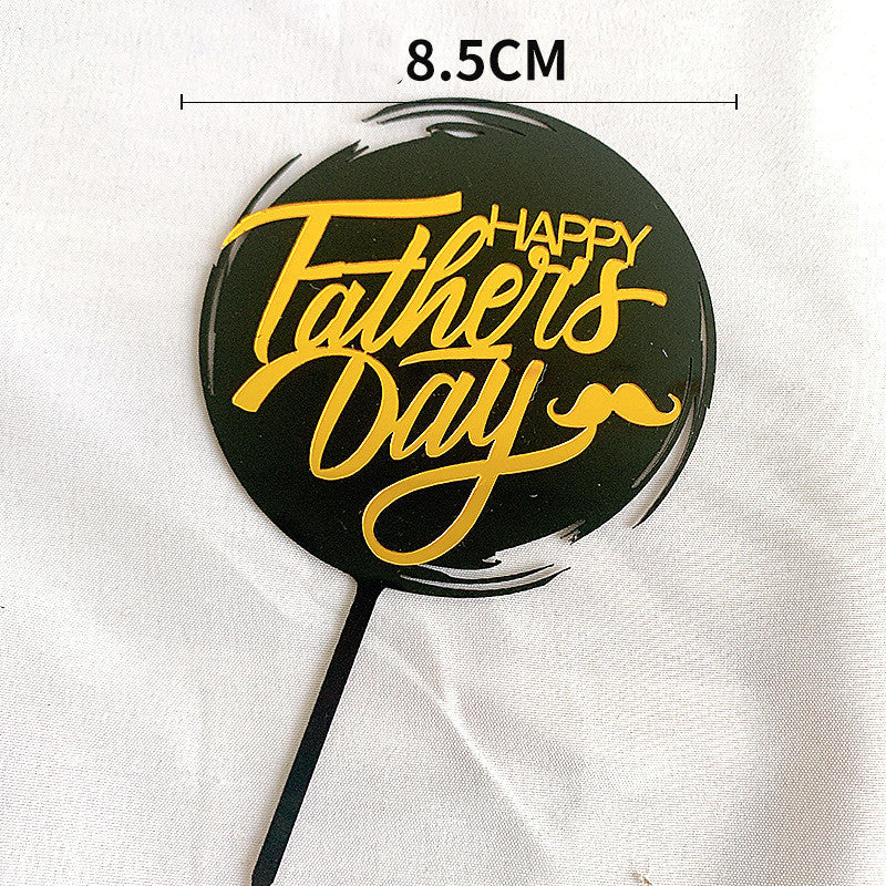 Father's Day Cake Decoration Dad Birthday Decoration Accessories Dad Double Acrylic Insert Letter Baking Decoration