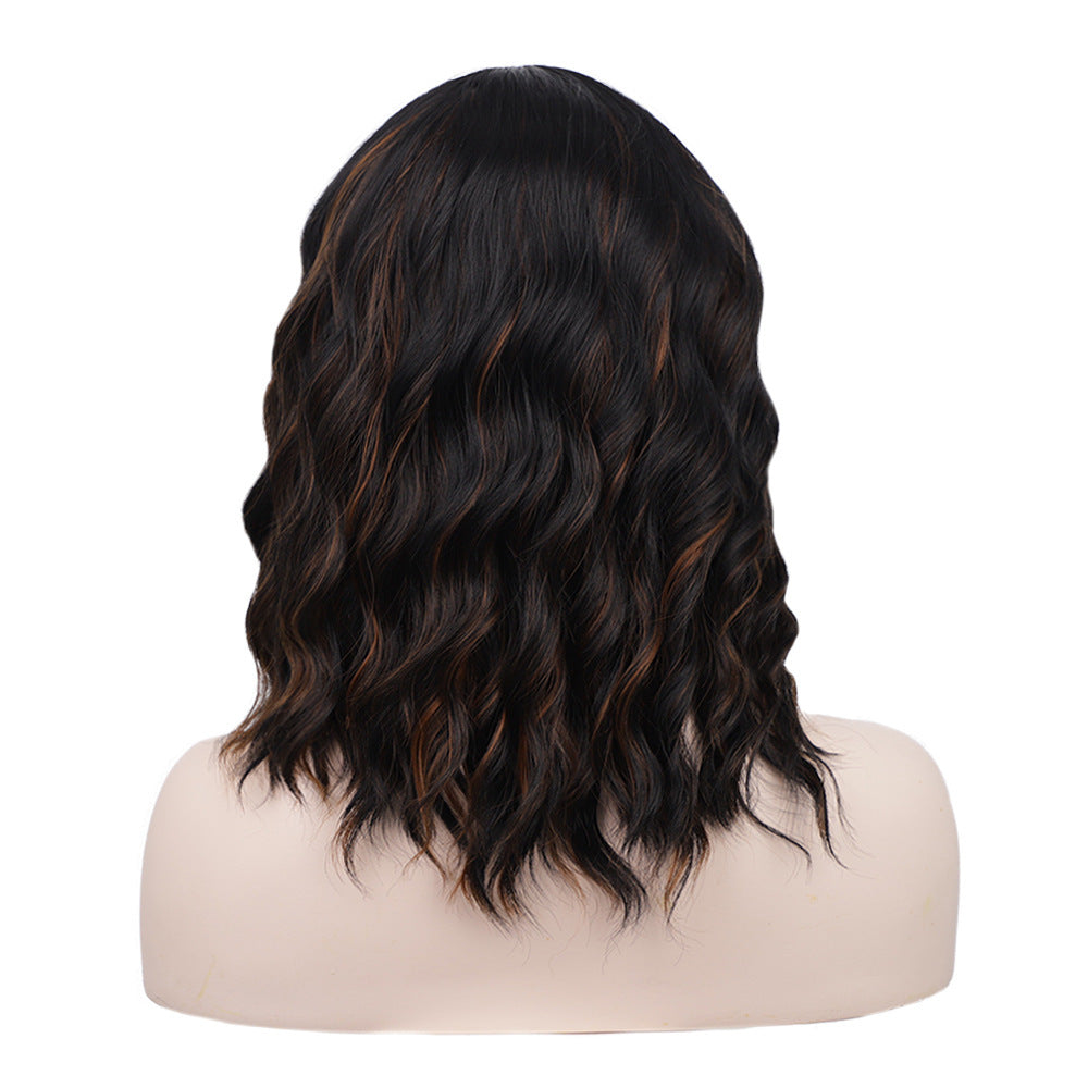 Peluca de encaje frontal Cabello rizado Cabello corto rizado Falso