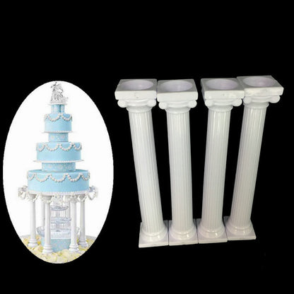 4pcs Pillars Wedding Cake Stands Cake Decorating Tools Multi-layered Roman Column Support Stand Decor 7.5cm 12.5cm 17cm