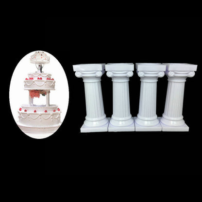 4pcs Pillars Wedding Cake Stands Cake Decorating Tools Multi-layered Roman Column Support Stand Decor 7.5cm 12.5cm 17cm