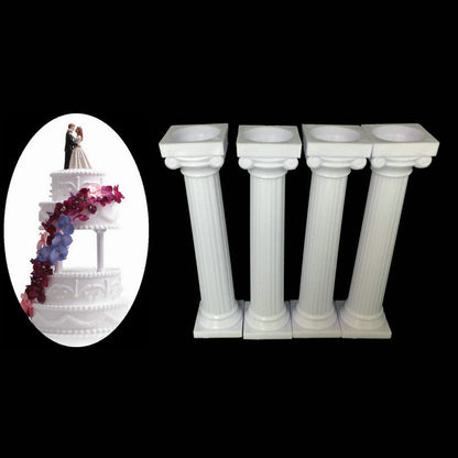 4pcs Pillars Wedding Cake Stands Cake Decorating Tools Multi-layered Roman Column Support Stand Decor 7.5cm 12.5cm 17cm