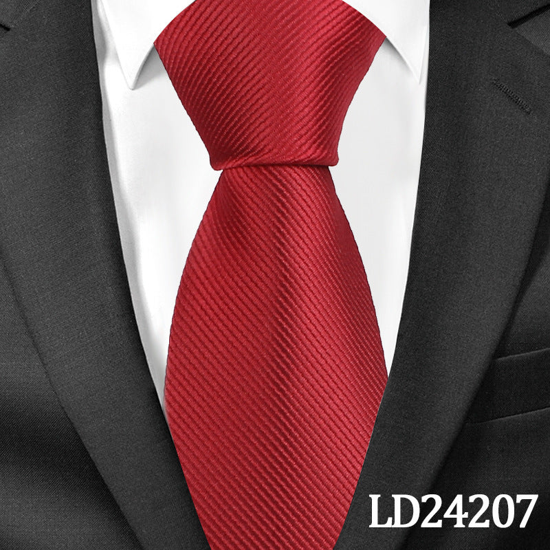 Corbata clásica de rayas de poliéster lisa de 6 cm, corbata de algodón y lino de color liso, corbatas brillantes con broches y alfileres, accesorios de vestir para hombres