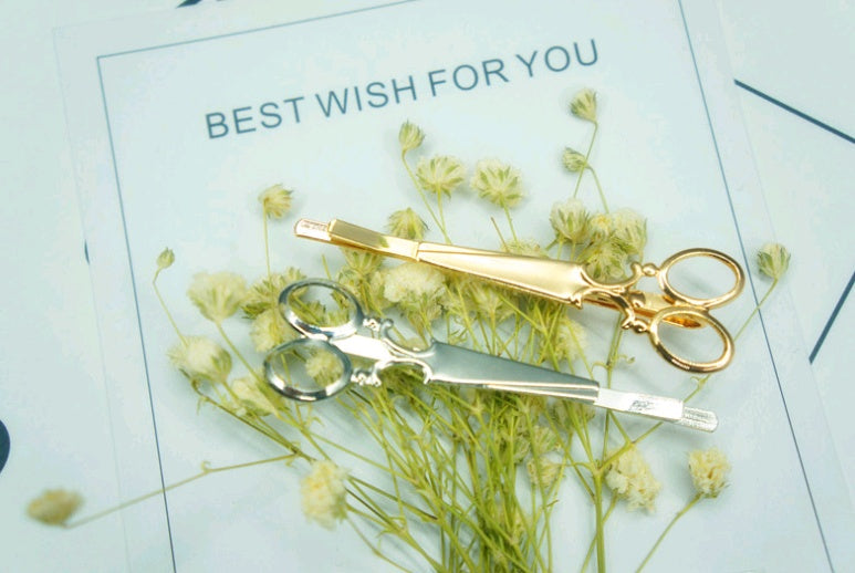 Gold scissors alloy hairpin creative hairpin small clip scissors hairpin word clip