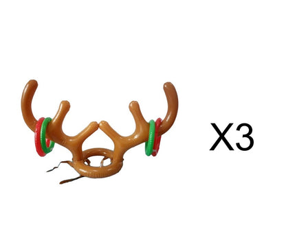 Christmas Game Inflatable Reindeer Antler Hat Ring Toss Christmas Gift