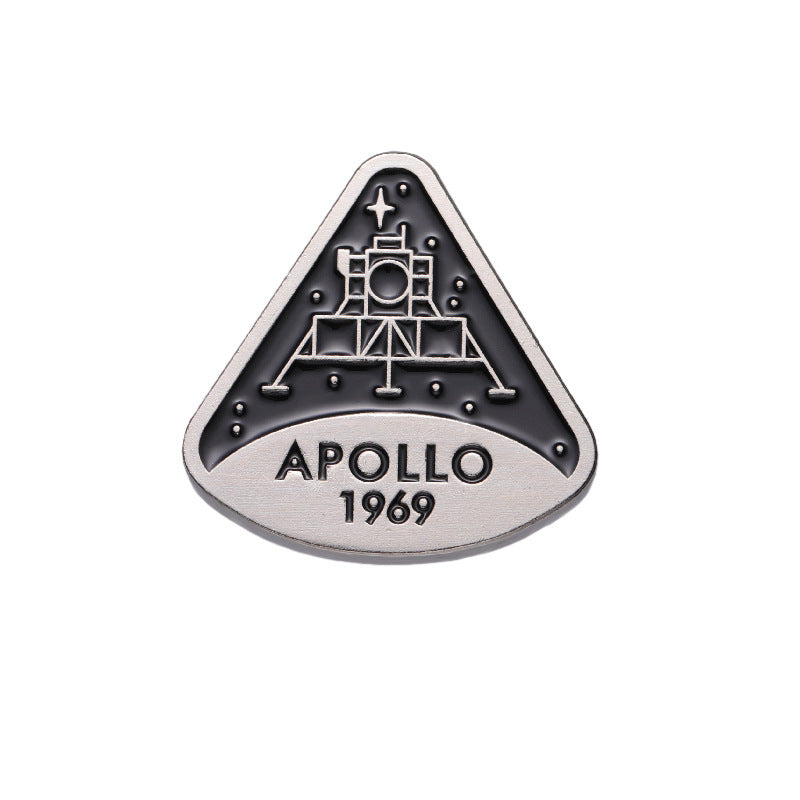 Commemorative Brooch Apollo Successful Moon Landing Badge Metal Fashion Pin