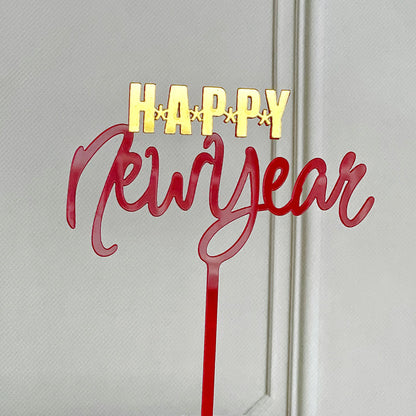 Acrylic New Year Cake Decoration Happy New Year Party Plugin