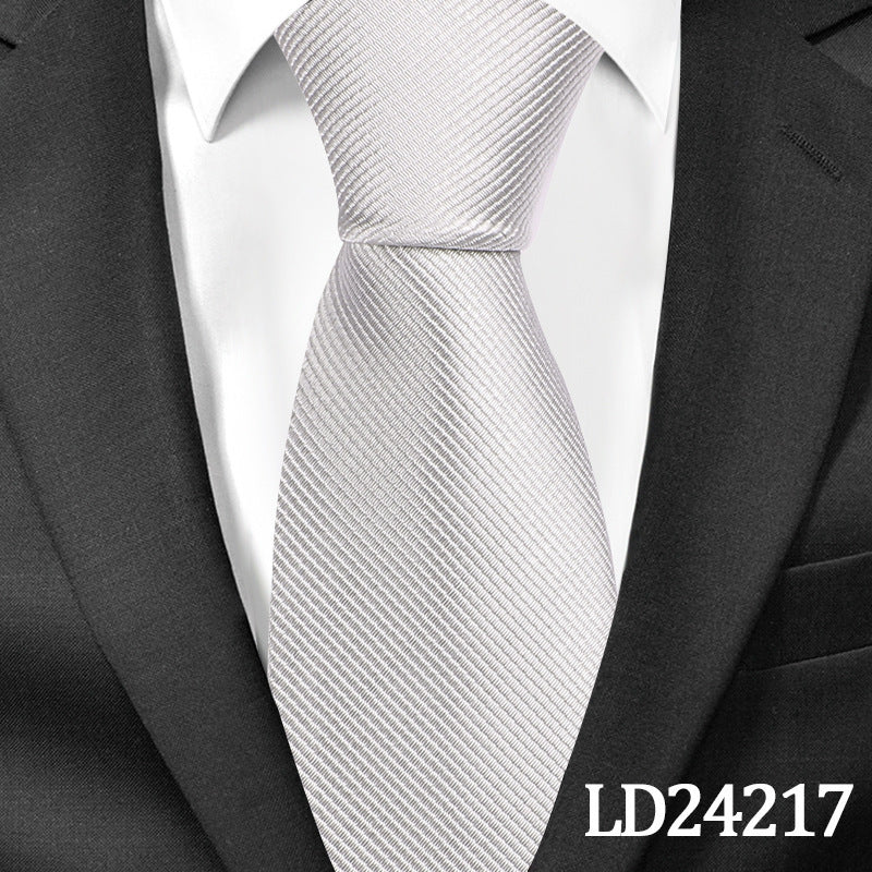 Corbata clásica de rayas de poliéster lisa de 6 cm, corbata de algodón y lino de color liso, corbatas brillantes con broches y alfileres, accesorios de vestir para hombres