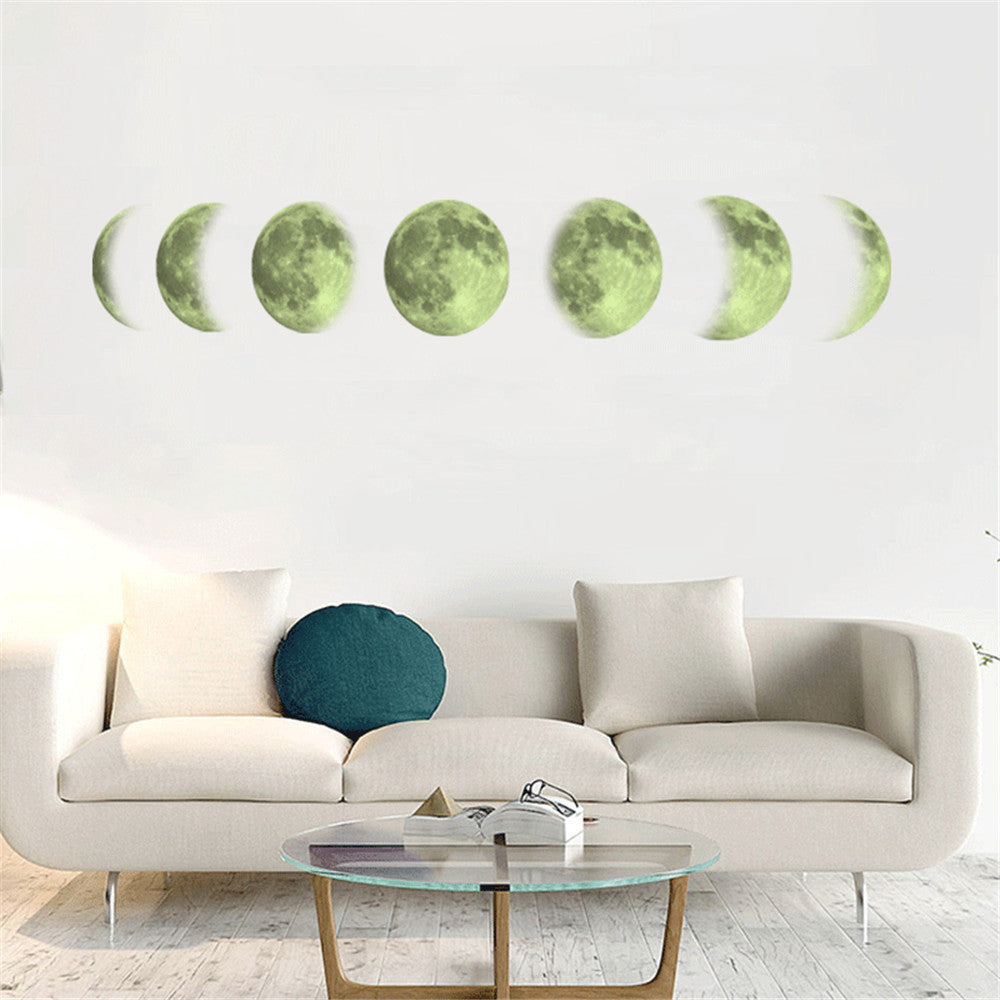 Pegatinas de pared con mapa de luna luminosa que cambian de mapa