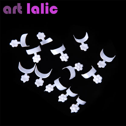 Artlalic 100 Pcs 10 Sizes False Pre Design White French UV Gel Acrylic Nail Art Tips Makeup Tools