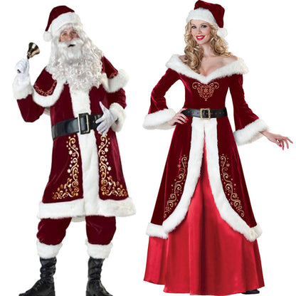 Disfraz de pareja de Papá Noel vestido de Navidad