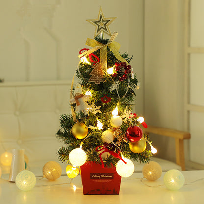 Paquete de árbol de Navidad rojo dorado